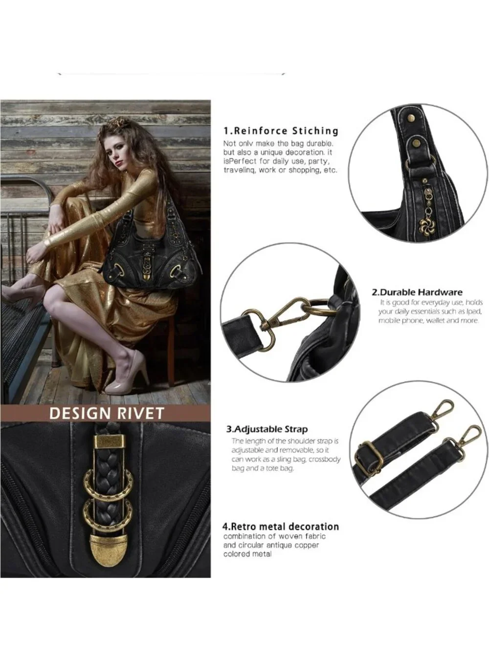 Stylish Large Hobo Handbag for Women | Versatile Daily Shoulder Purse & Satchel